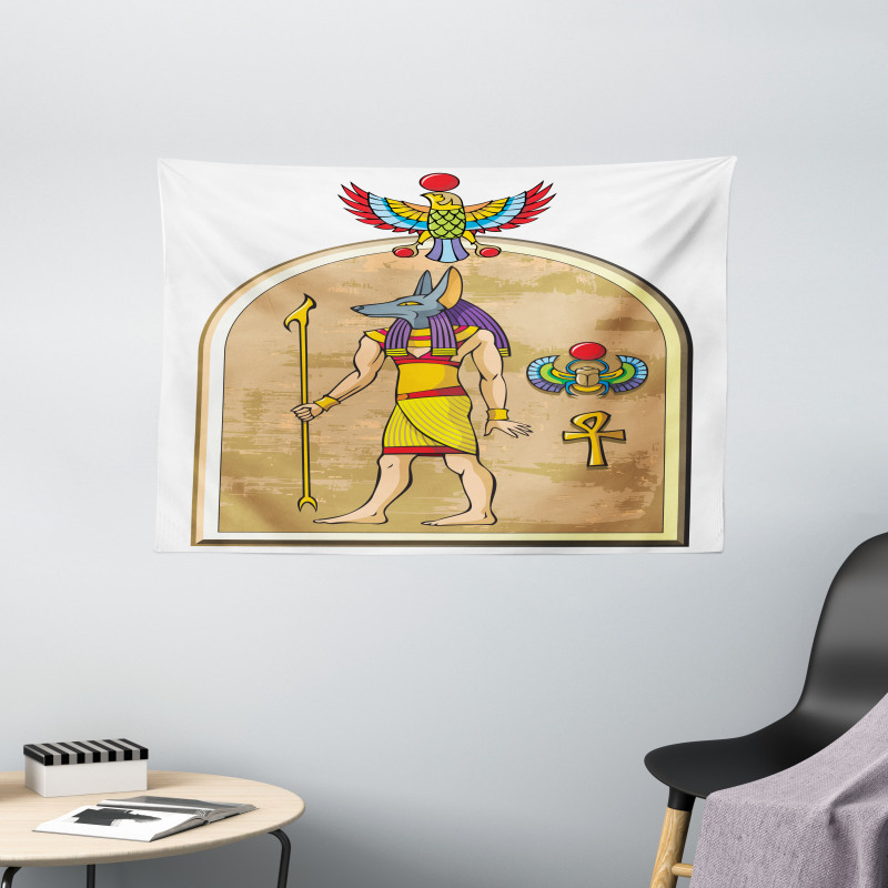 Anubis Ancient Myth Wide Tapestry
