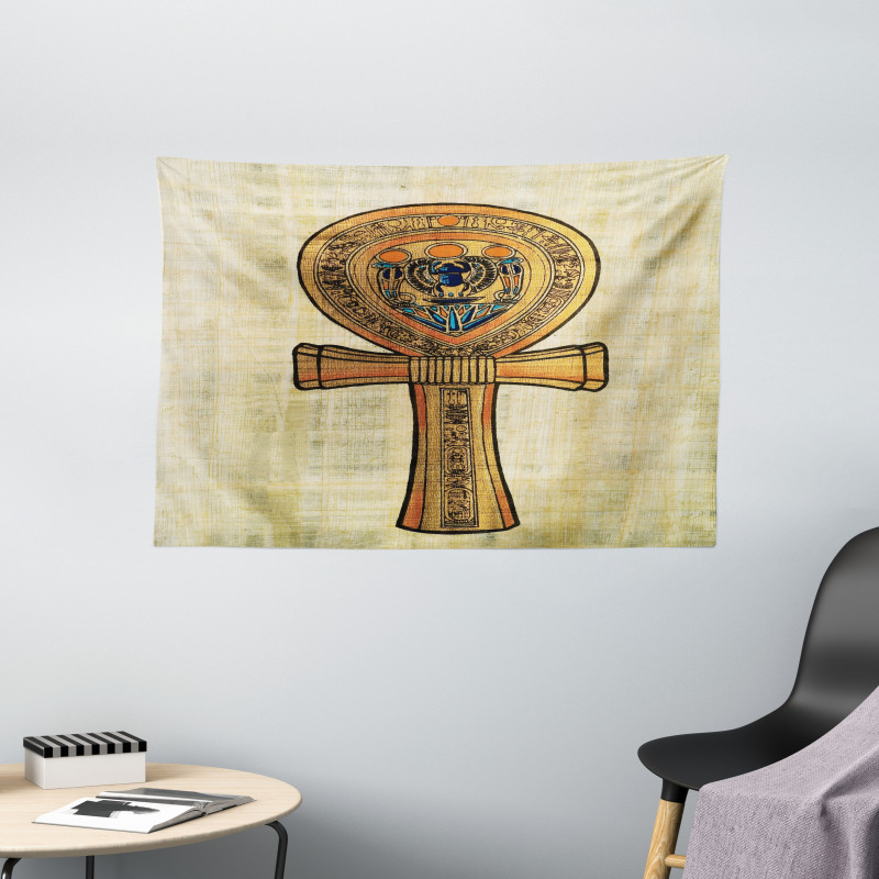 Antique Culture Sign Wide Tapestry