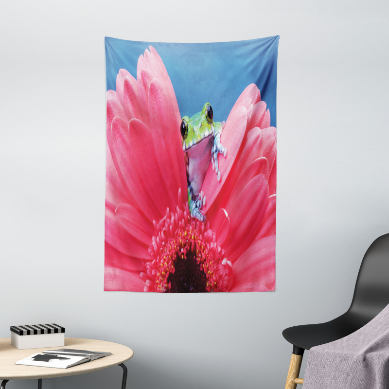 Frog on Gabera Flower Tapestry