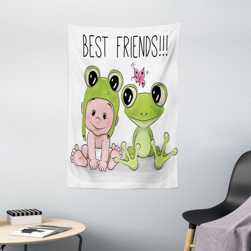 Baby Frog Love Friends Tapestry