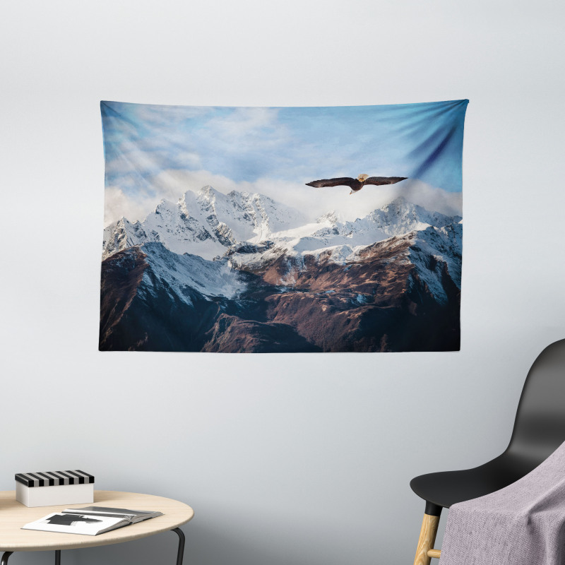 Mountain Flying Eagle Wide Tapestry