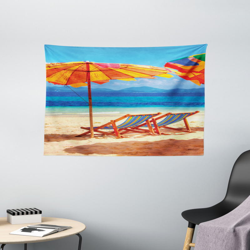 Sea of Thailand Beach Wide Tapestry