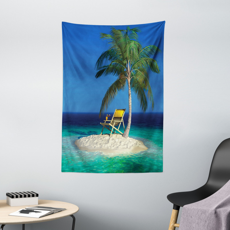 Chair Under a Palm Tree Tapestry