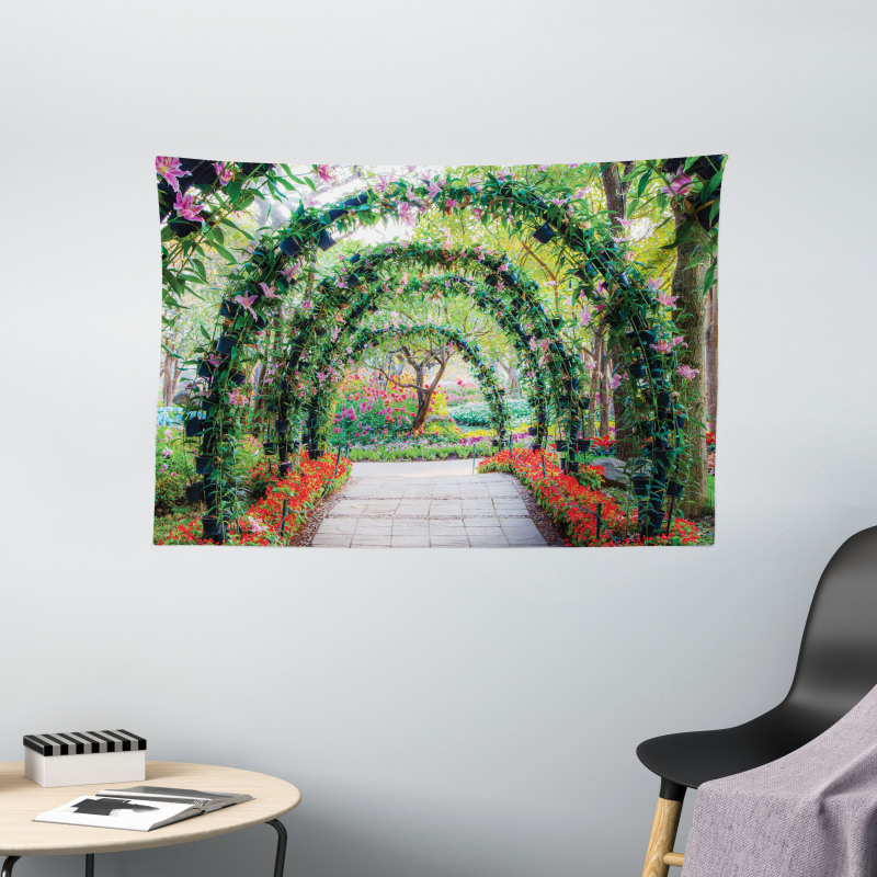 Flower Arches Plants Wide Tapestry