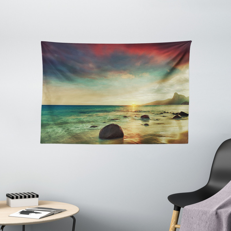 Dramatic Sunrise Tropical Wide Tapestry