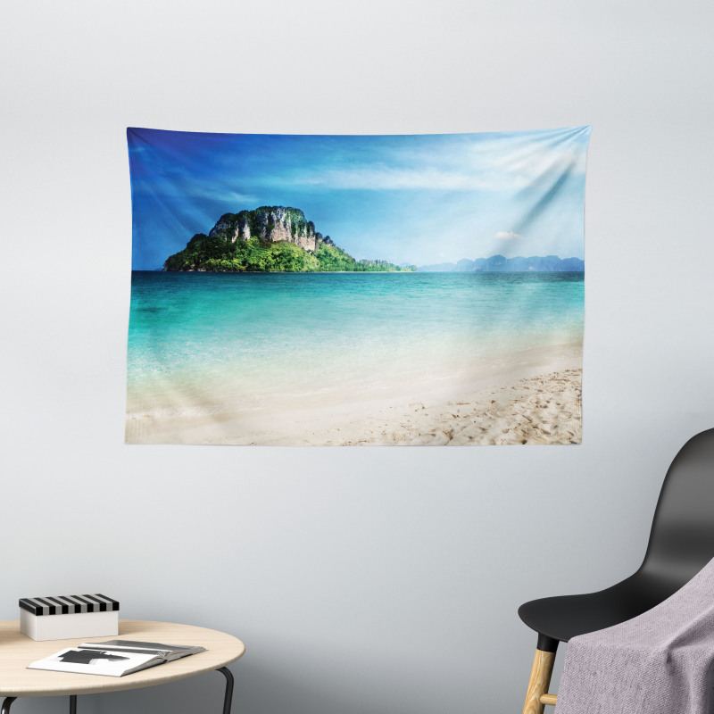 Tropic Island Scenery Wide Tapestry