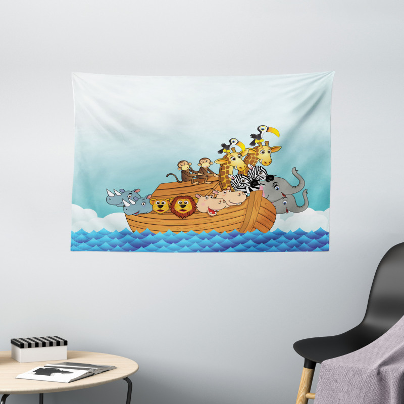 Ark Animal Couples Wide Tapestry