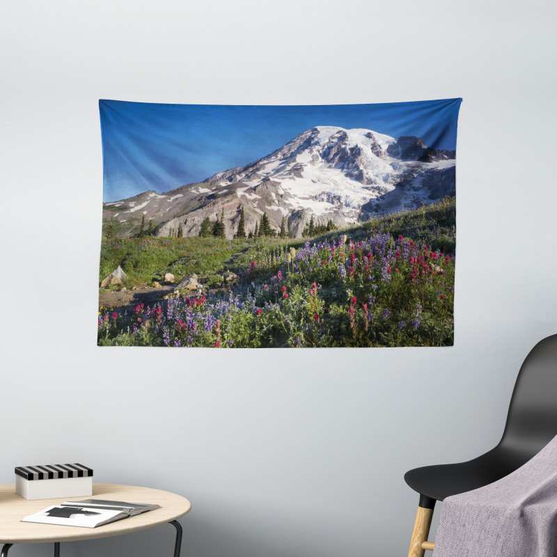 Spring Mt. Rainier Photo Wide Tapestry