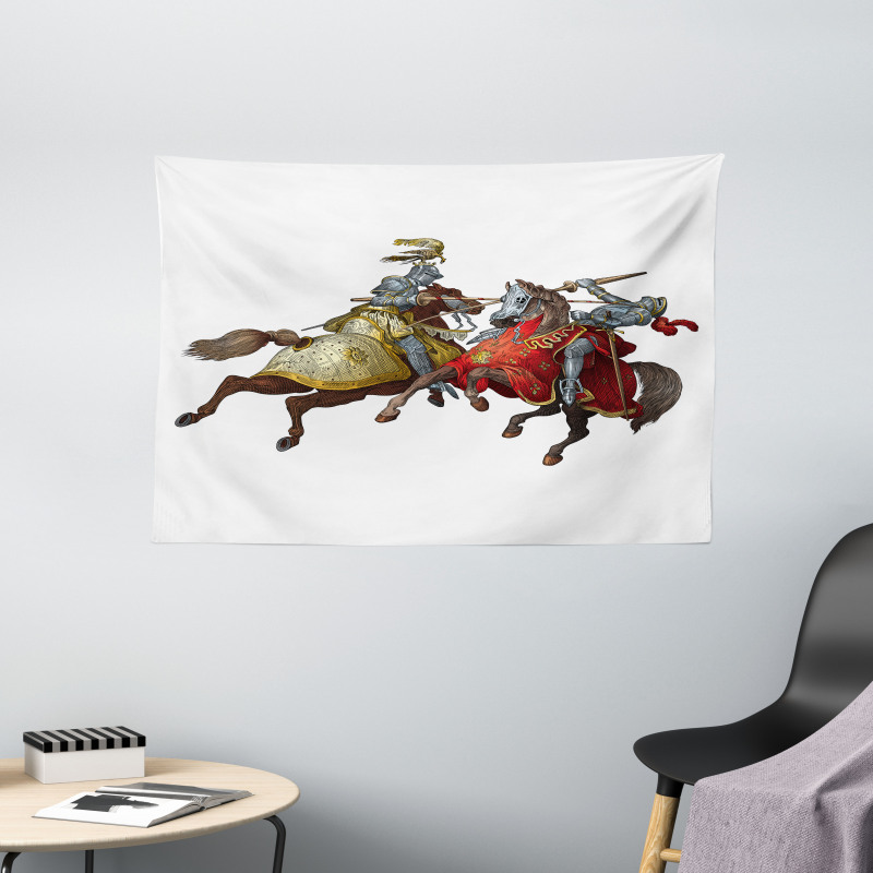 Middle Age Knights Wide Tapestry