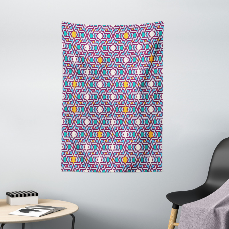 Geometric Stars Lines Tapestry