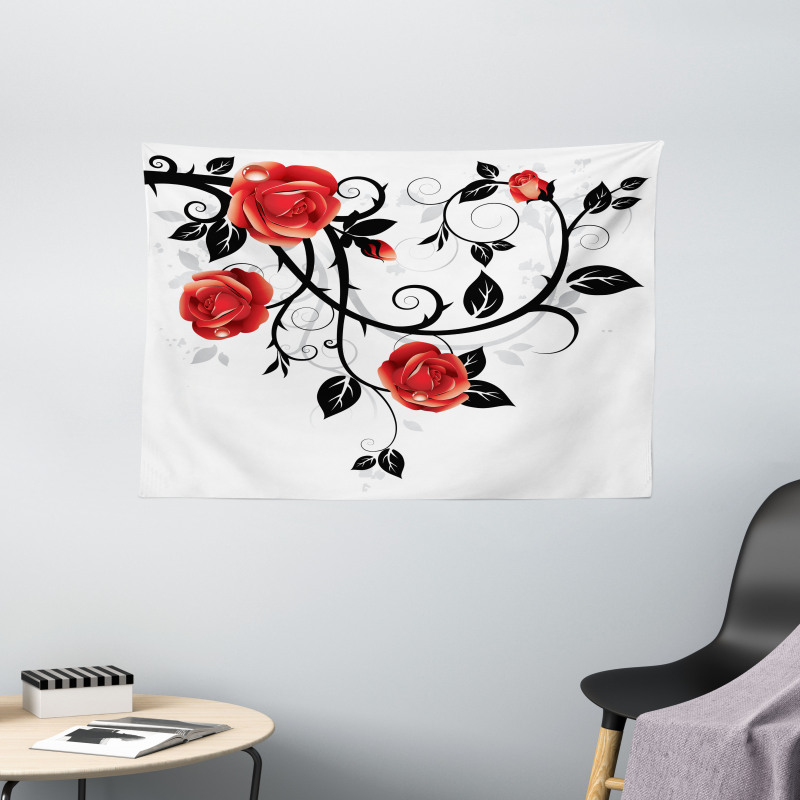 Swirling Roses Garden Wide Tapestry