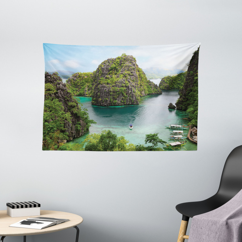 Cliff in Philippines Wide Tapestry