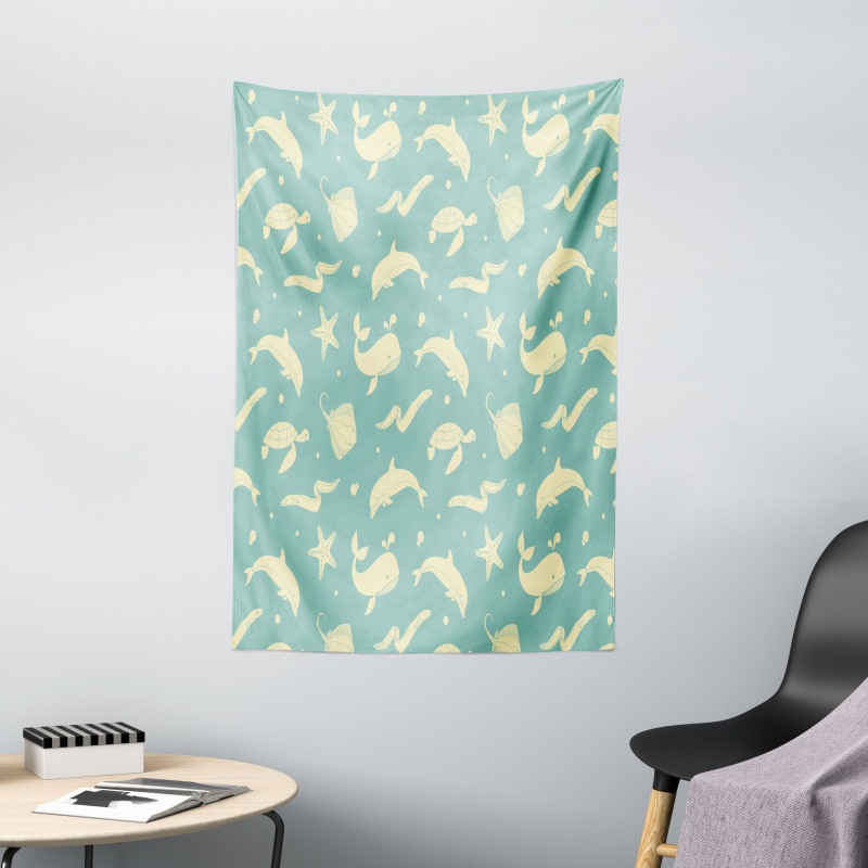 Soft Dolphin Turtle Starfish Tapestry