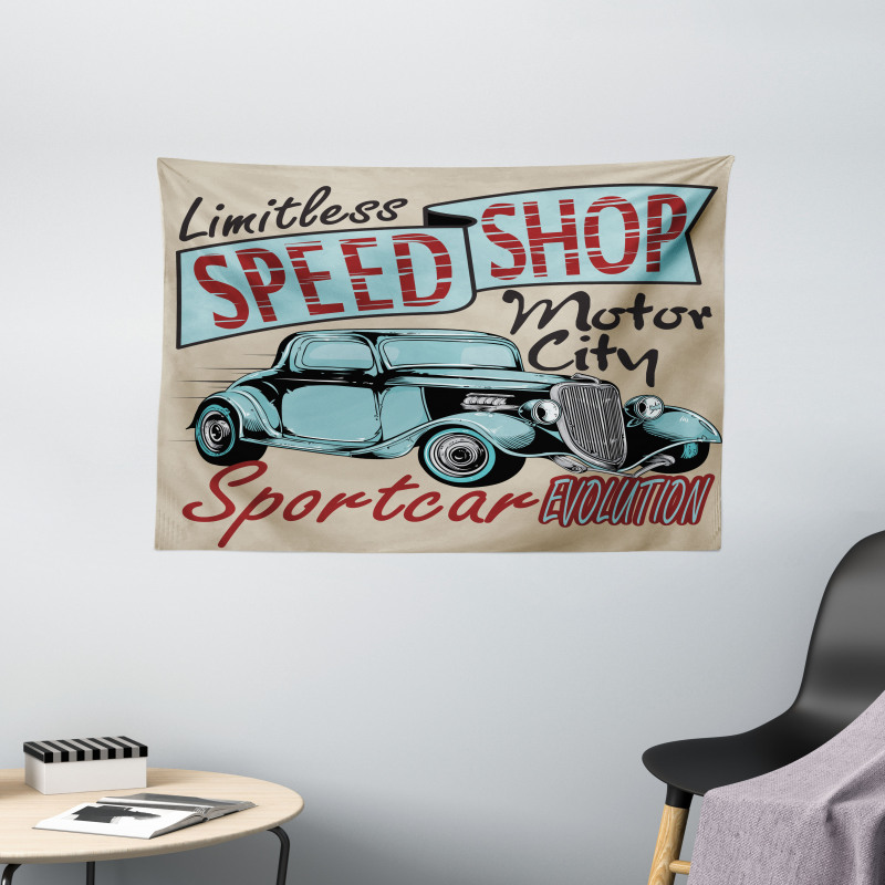 Retro Antique Sports Wide Tapestry