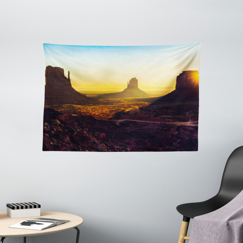 Sunrise Monument Valley Wide Tapestry