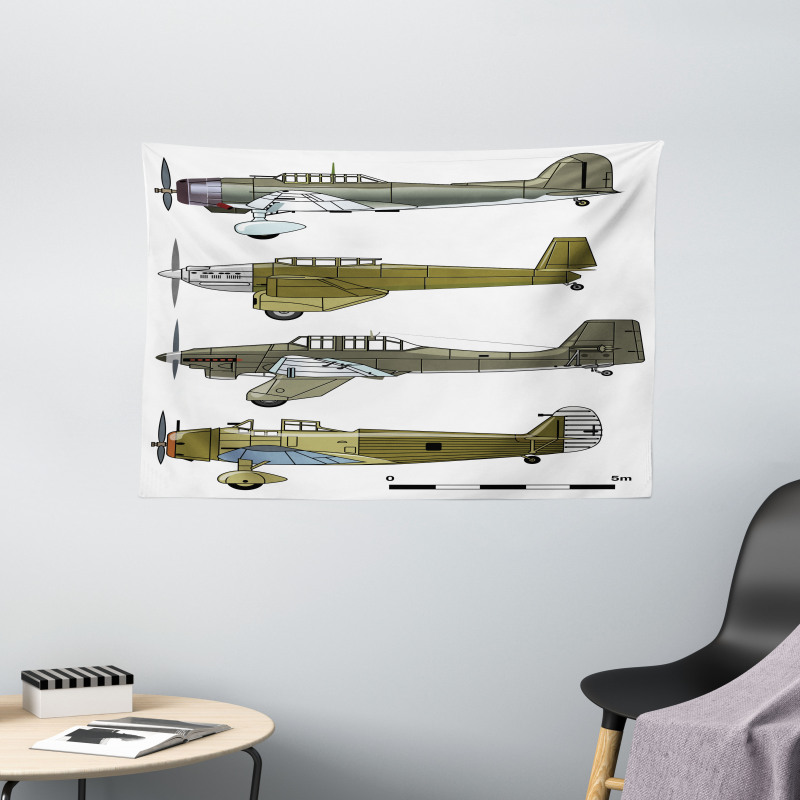 Old Dive Planes Jets Wide Tapestry