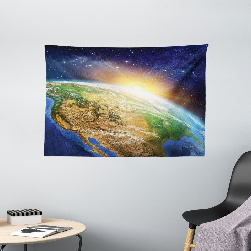 View of Sunrise Planet Wide Tapestry