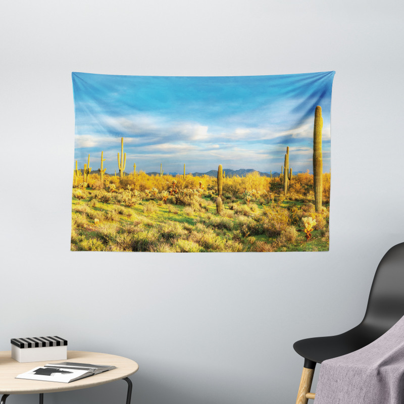 Western Cactus Spikes Wide Tapestry