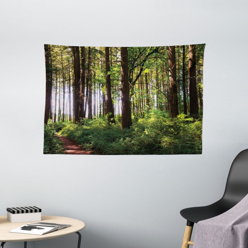 Bushes and Thick Trunks Wide Tapestry