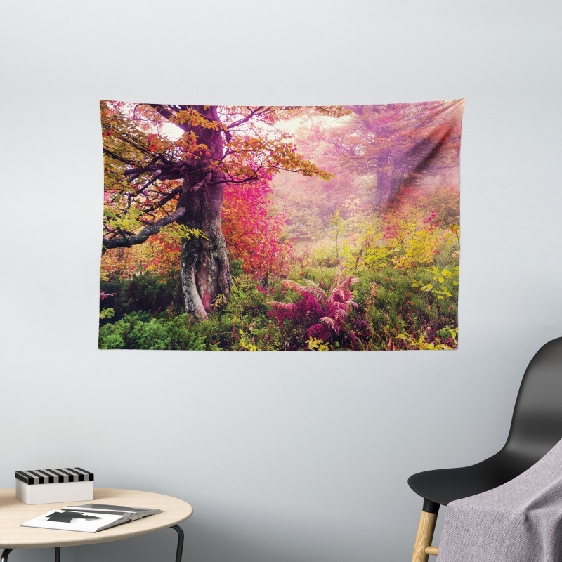 Majestic Autumn Trees Wide Tapestry
