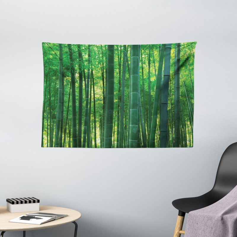 Green Wild Exotic Bamboo Wide Tapestry