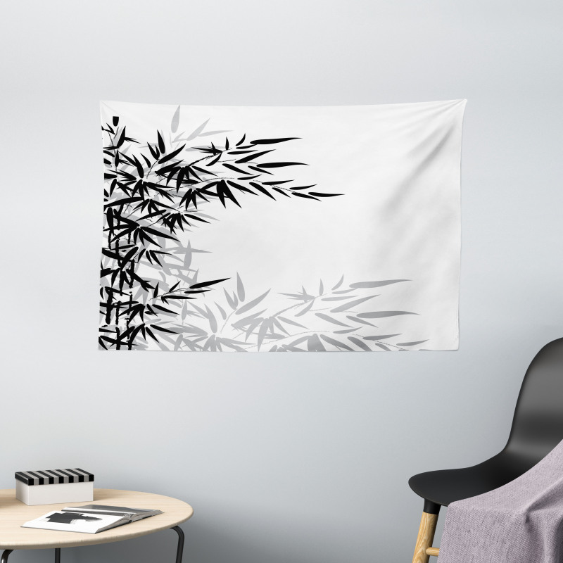 Bamboo Plant Leaves Wide Tapestry