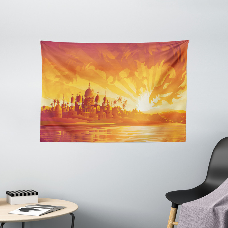 Orange City Sky Palace Wide Tapestry