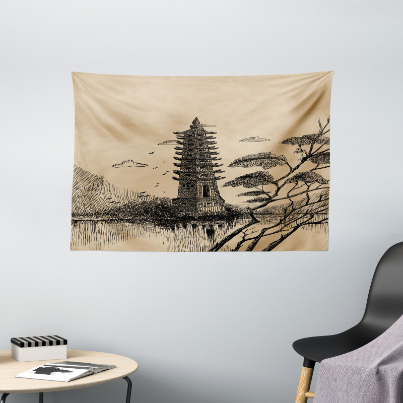 Taoist House of Faith Wide Tapestry