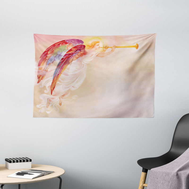 Flask Wings Theme Wide Tapestry