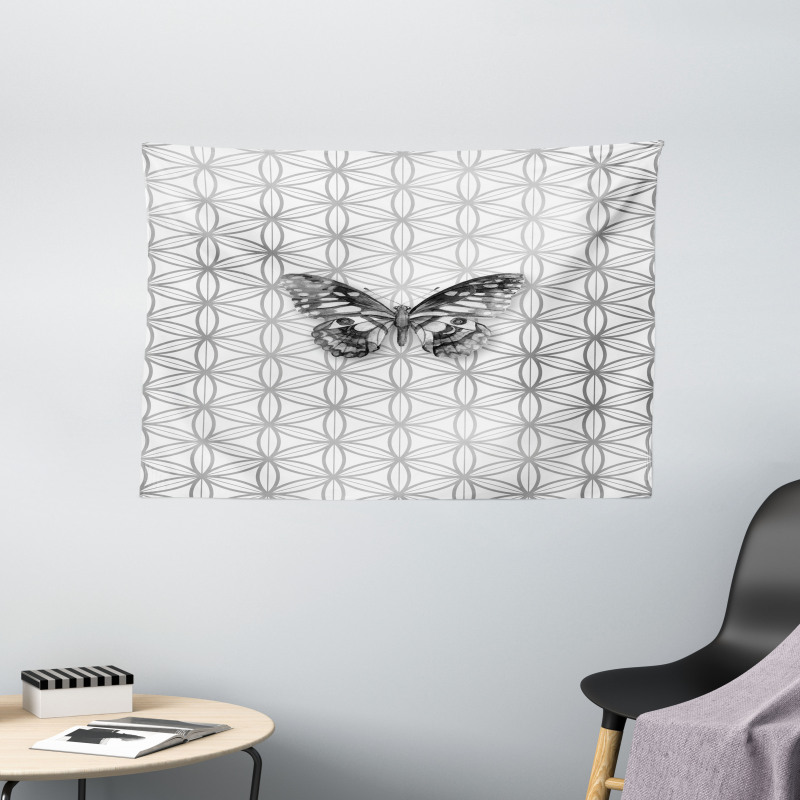 Geometric Butterfly Wide Tapestry