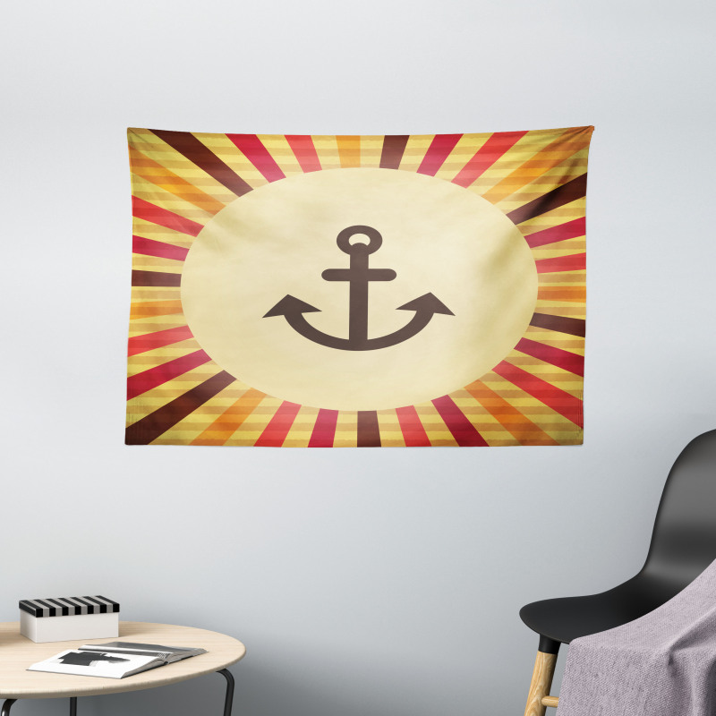 Pop Art Sailing Anchor Wide Tapestry