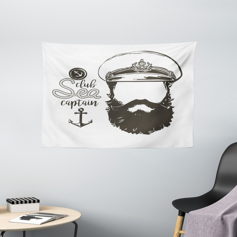 Hat and Beard Seaman Wide Tapestry
