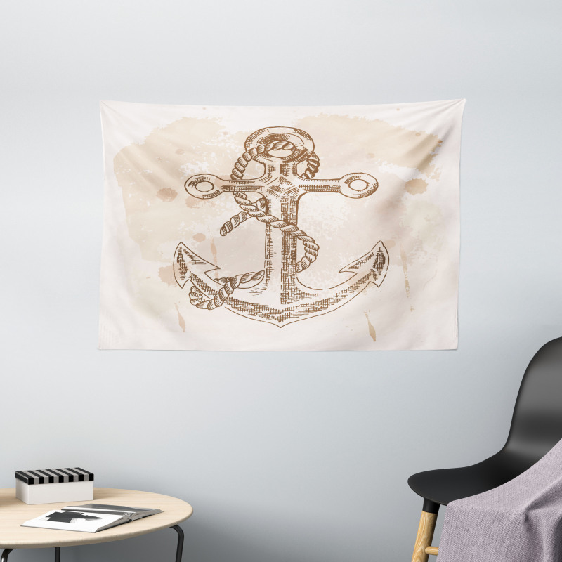 Navy Rope Summer Holiday Wide Tapestry