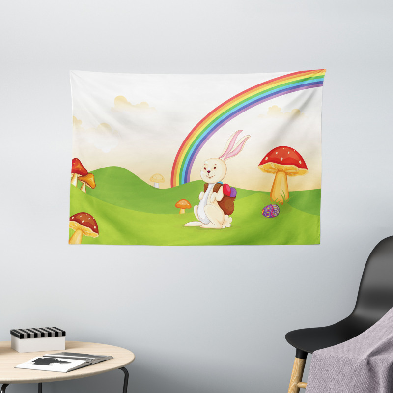 Bunny Easter Egg Kids Wide Tapestry