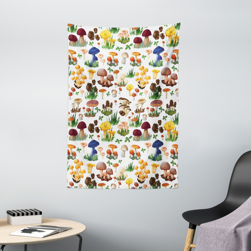 Mushrooms Wild Organic Tapestry