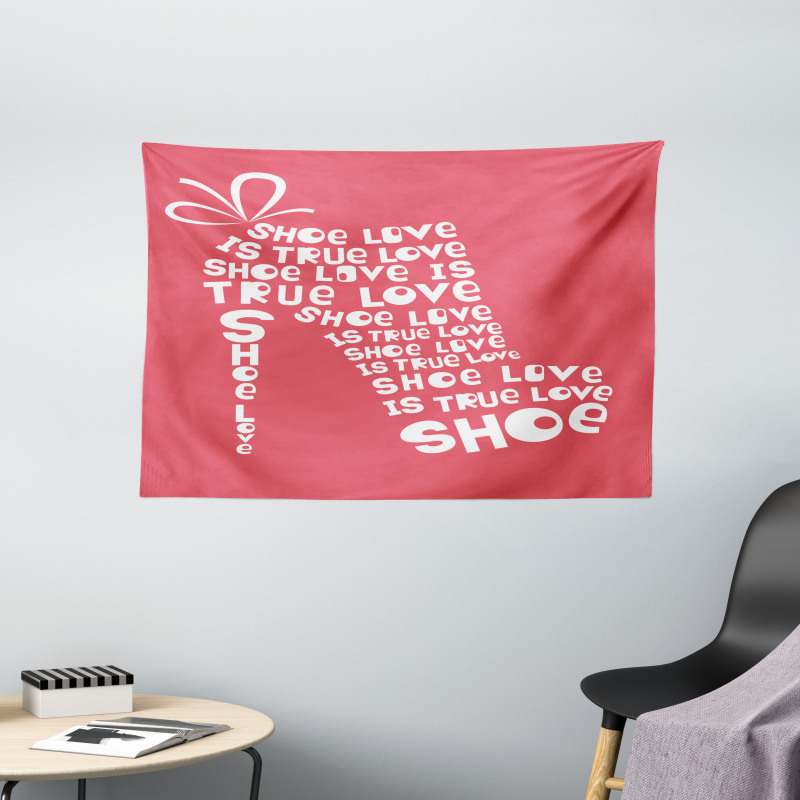 Woman Shoes Coral Words Wide Tapestry
