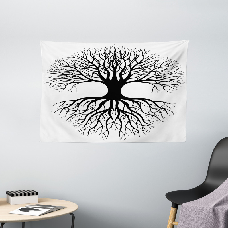 Roots Branch Leafless Wide Tapestry