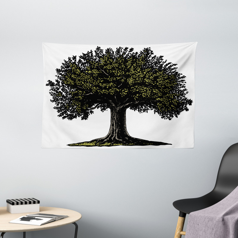 Digital Fruit Tree Wide Tapestry