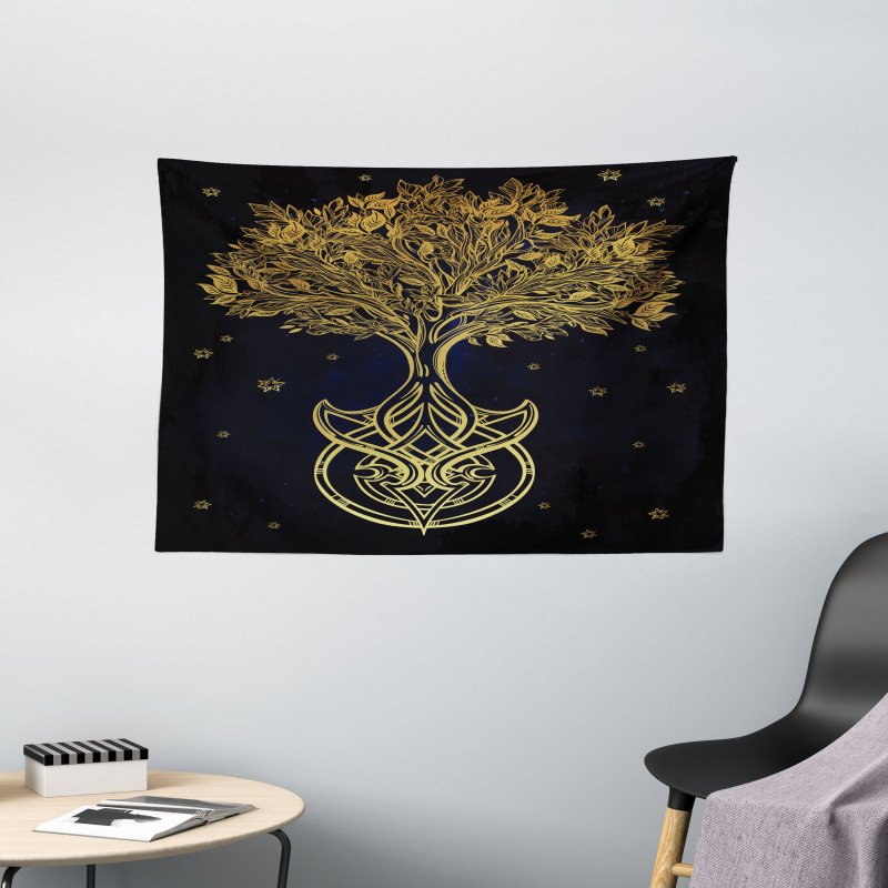 Night Stars Abstract Wide Tapestry