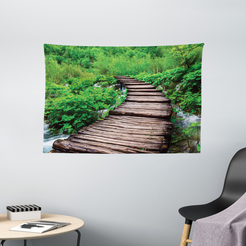 Pathway Stream Jungle Wide Tapestry
