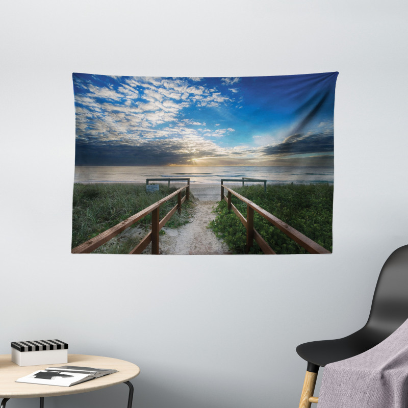 Pathway to Sea Swimming Wide Tapestry