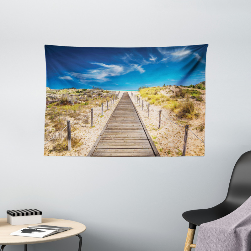 Idyllic Tranquil Shore Wide Tapestry