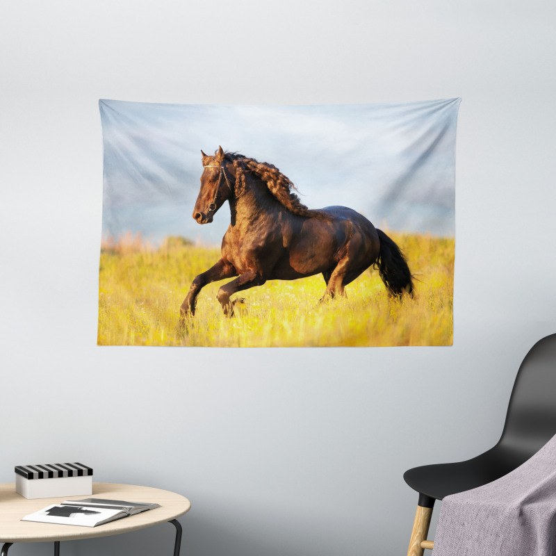 Meadow Mystery Horse Wide Tapestry