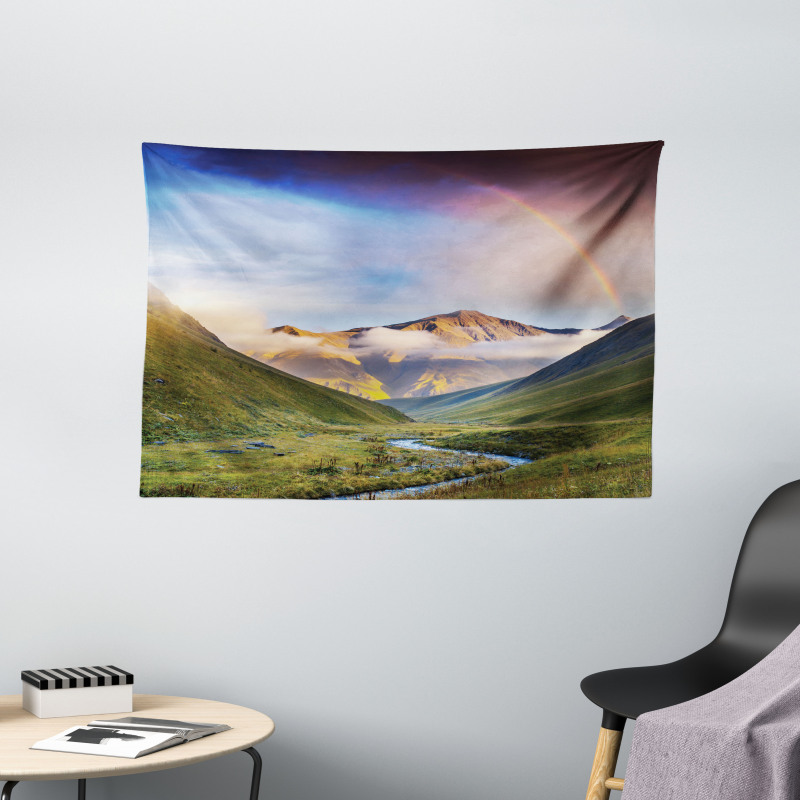 Meadow Riverbed Mist Wide Tapestry