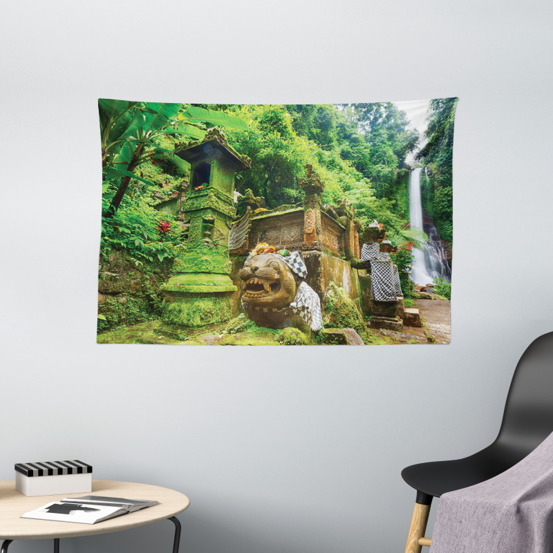 Waterfall Rainforest Wide Tapestry