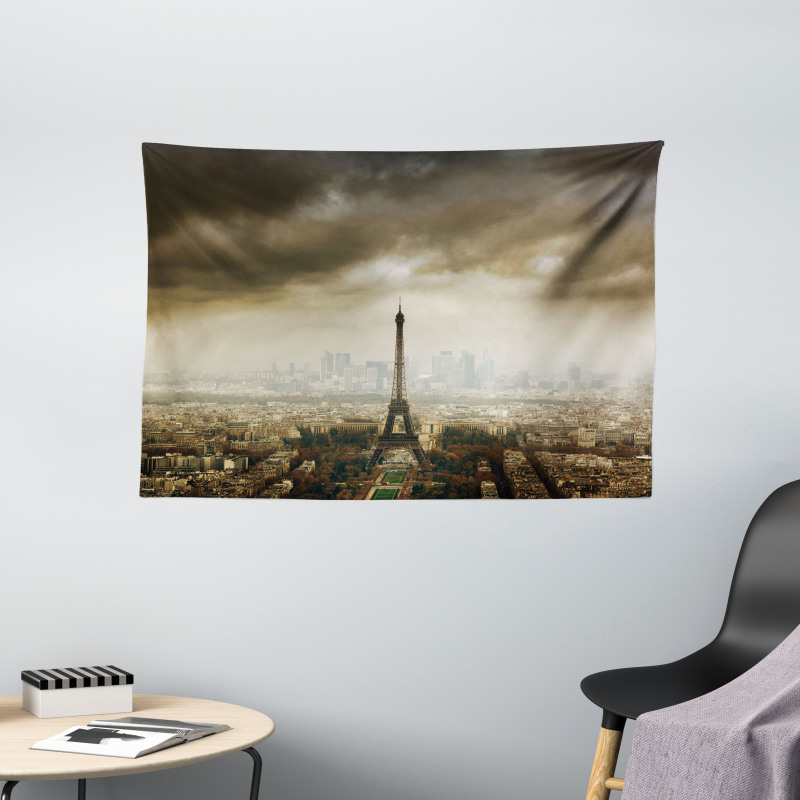 Paris Skyline City Wide Tapestry