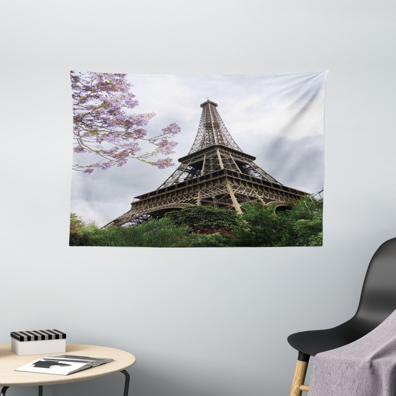 Colorful Blossoms Wide Tapestry