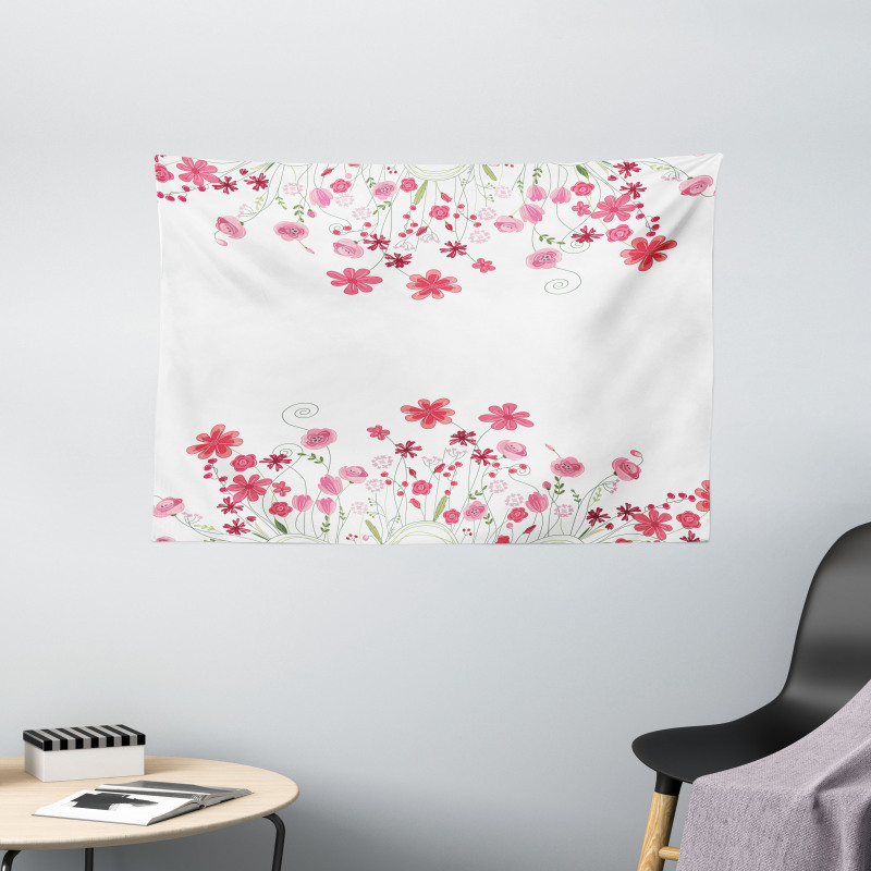 Herbs Blossoms Bridal Wide Tapestry