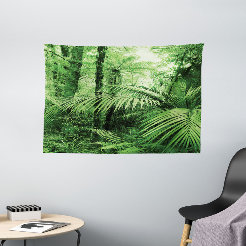 Palm Trees Exotic Plants Wide Tapestry