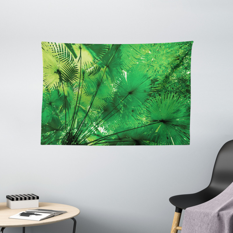 Exotic Jungle Plants Wide Tapestry